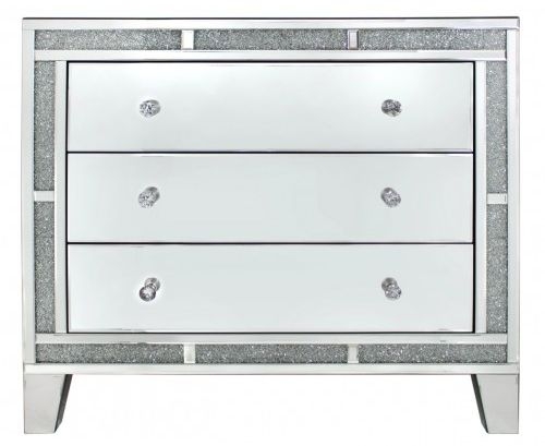 3 Milano Diamond Mirror Cabinet 3 Drawer Large