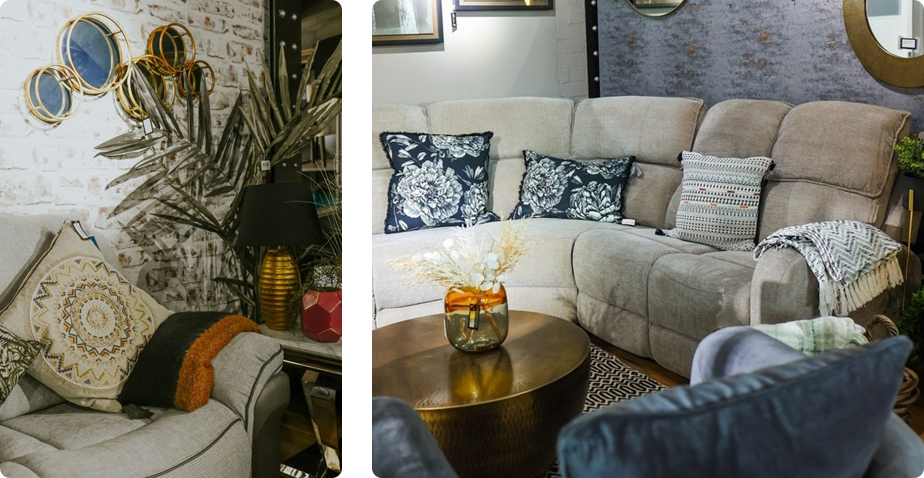 Styled living room furniture at the CFS showroom